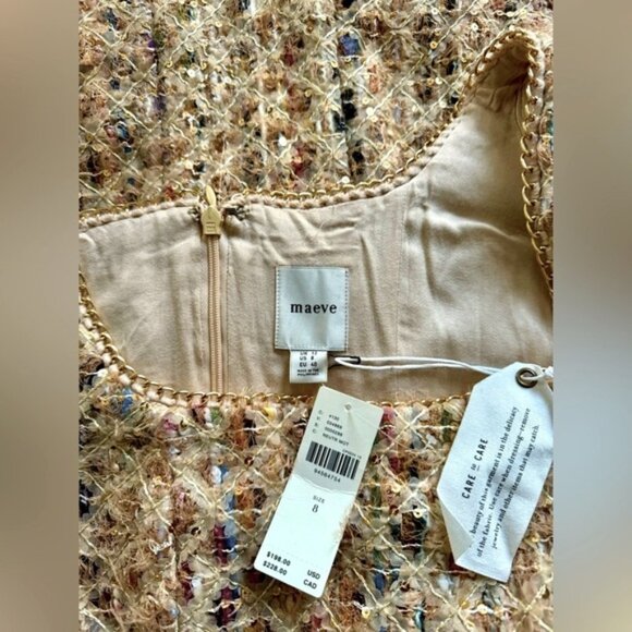 NWT Size 8 Maeve Tweed Fit & Flare Mini Dress - Picture 16 of 16